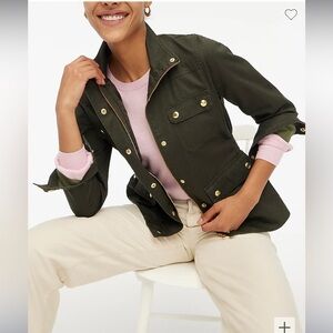 J. Crew Resin-coated twill field jacket mossy brown size XS- like new condition
